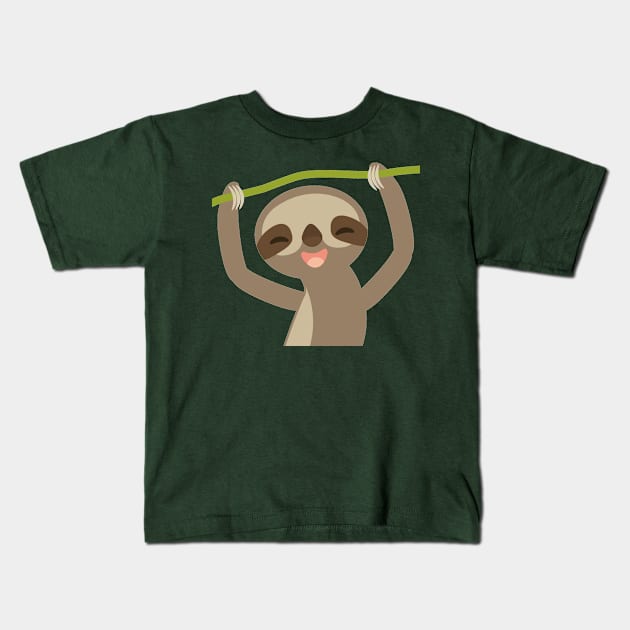 cute sloth Kids T-Shirt by EkaterinaP